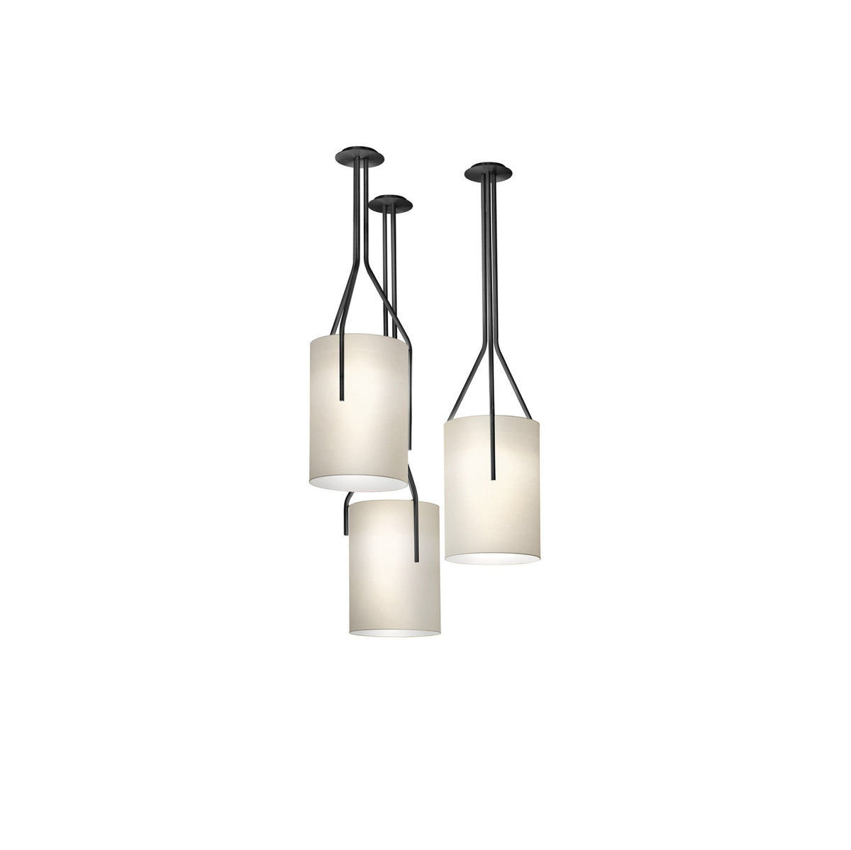Arborescence Brass Linen Chandelier – Modern Minimalist Pendant for Dining and Foyer