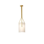 Arborescence Brass Linen Chandelier – Modern Minimalist Pendant for Dining and Foyer