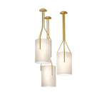 Arborescence Brass Linen Chandelier – Modern Minimalist Pendant for Dining and Foyer
