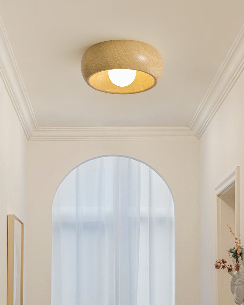 Arboris Ring Ceiling Light – Modern Wood Grain LED Flush Mount