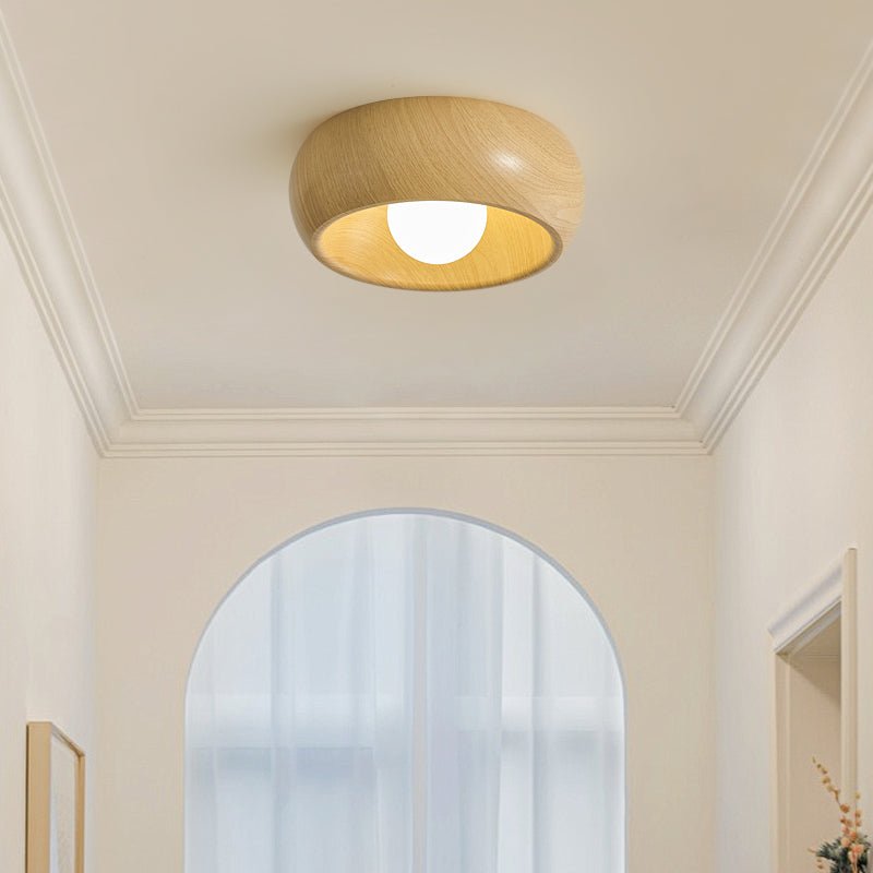 Arboris Ring Ceiling Light – Modern Wood Grain LED Flush Mount