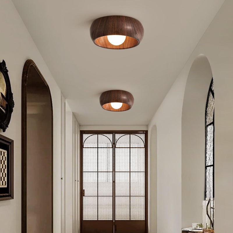 Arboris Ring Ceiling Light – Modern Wood Grain LED Flush Mount