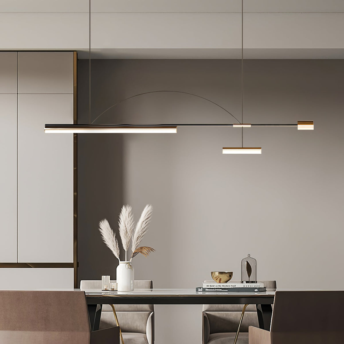 Arc Horizon Linear LED Island Pendant Light for Modern Interiors