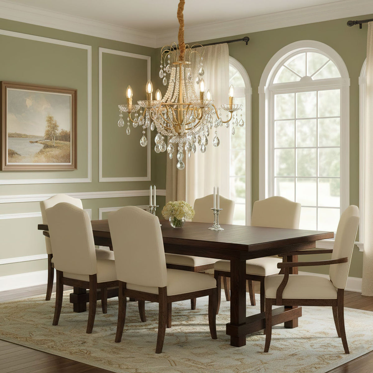 Arcadia Gold Crystal Chandelier – Modern Designer Ceiling Light for Elegant Interiors