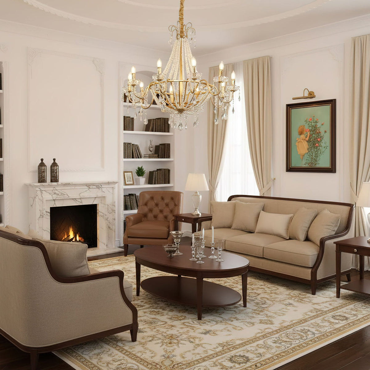 Arcadia Gold Crystal Chandelier – Modern Designer Ceiling Light for Elegant Interiors