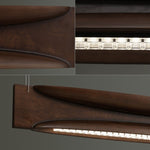Arcadia Wave Linear Wood LED Pendant Light for Dining Room and Kitchen Island