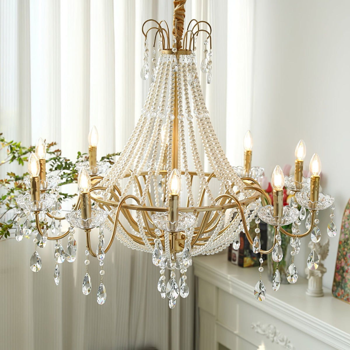 Arcadia Gold Crystal Chandelier – Modern Designer Ceiling Light for Elegant Interiors