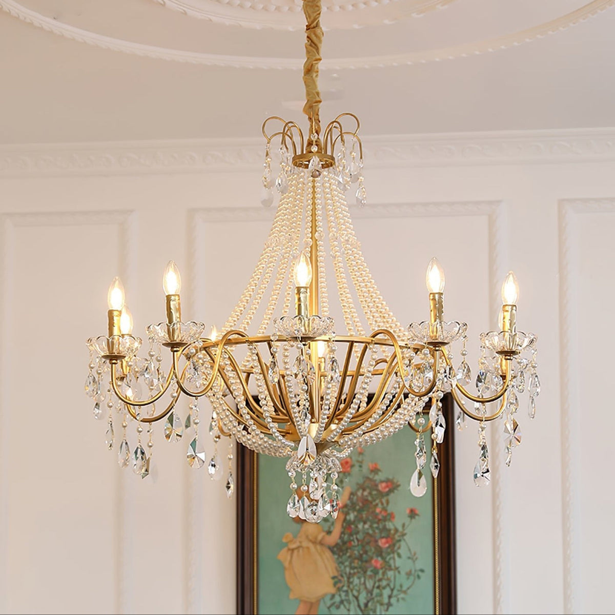 Arcadia Gold Crystal Chandelier – Modern Designer Ceiling Light for Elegant Interiors