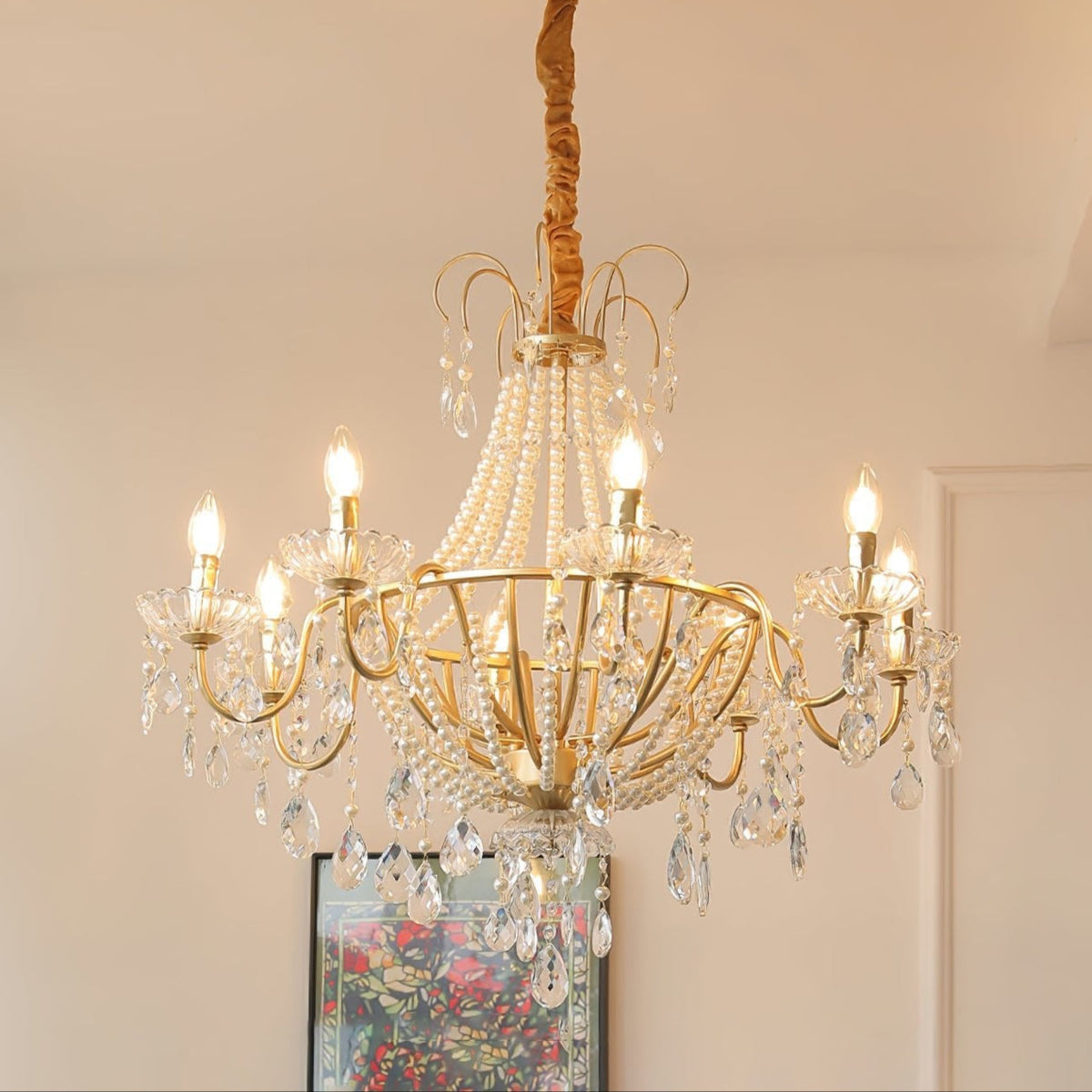 Arcadia Gold Crystal Chandelier – Modern Designer Ceiling Light for Elegant Interiors