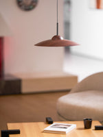 Arcadian Wood Grain Dome Pendant Light with Integrated LED