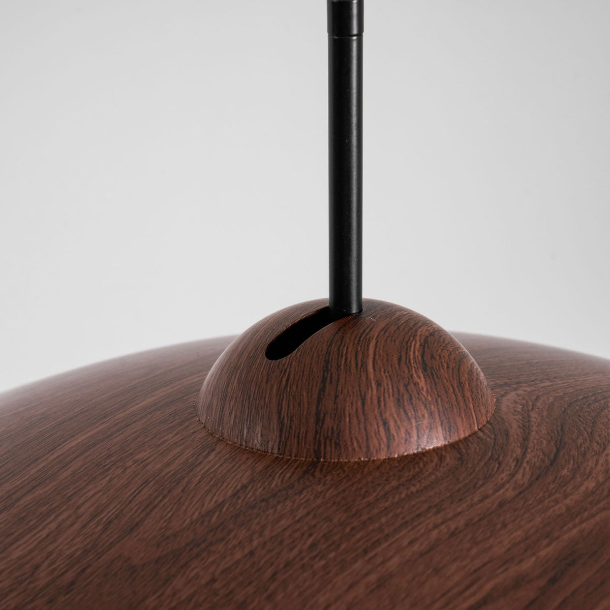 Arcadian Wood Grain Dome Pendant Light with Integrated LED