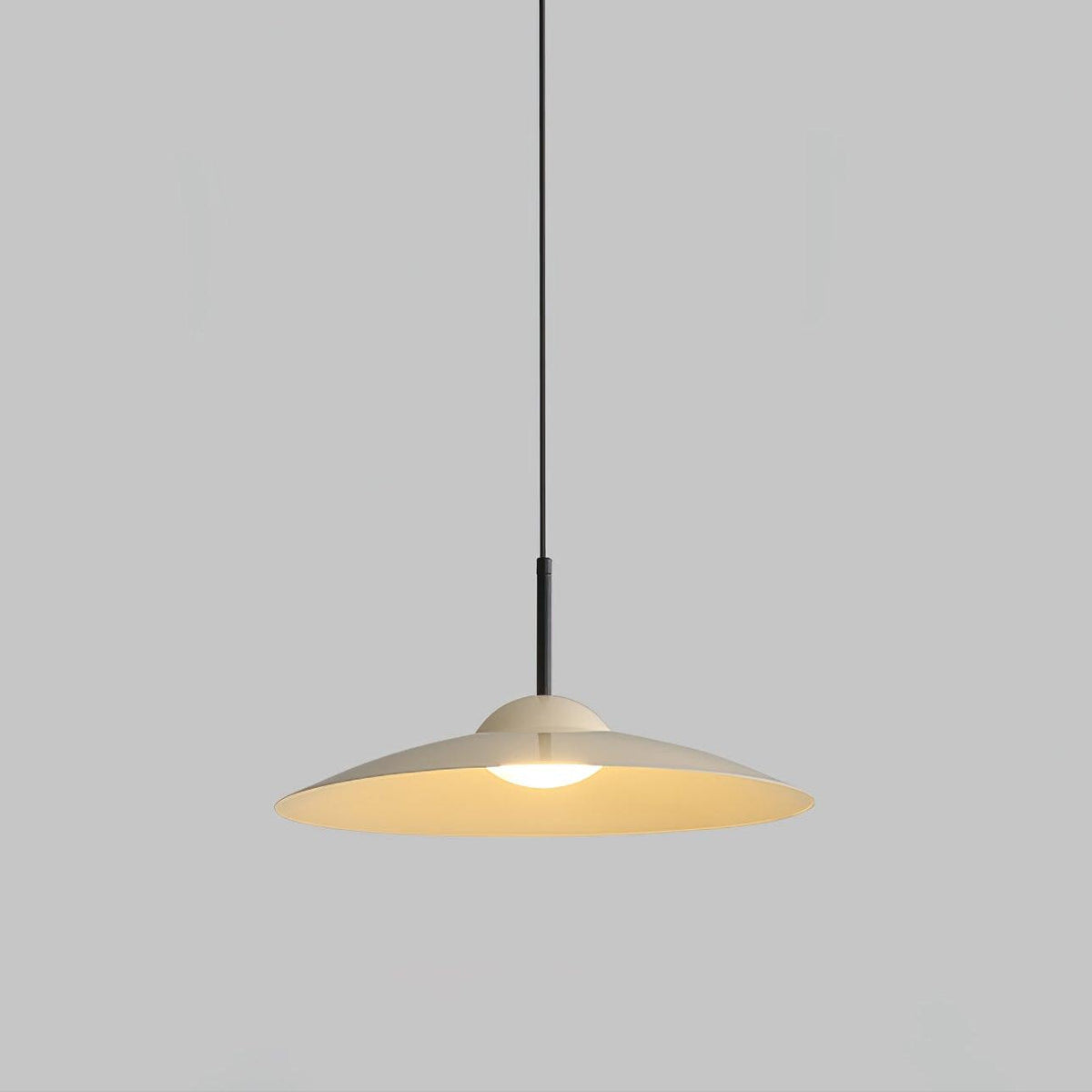 Arcadian Wood Grain Dome Pendant Light with Integrated LED