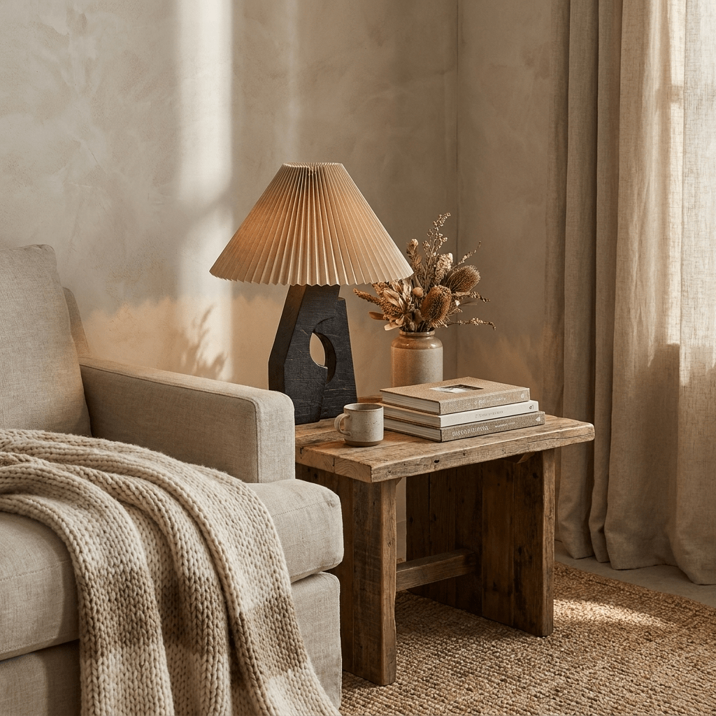 Arch Form Pleated Table Lamp – Sculptural Fabric Shade for Modern Interiors