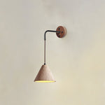 Arched Travertine Wall Sconce with Walnut Accents
