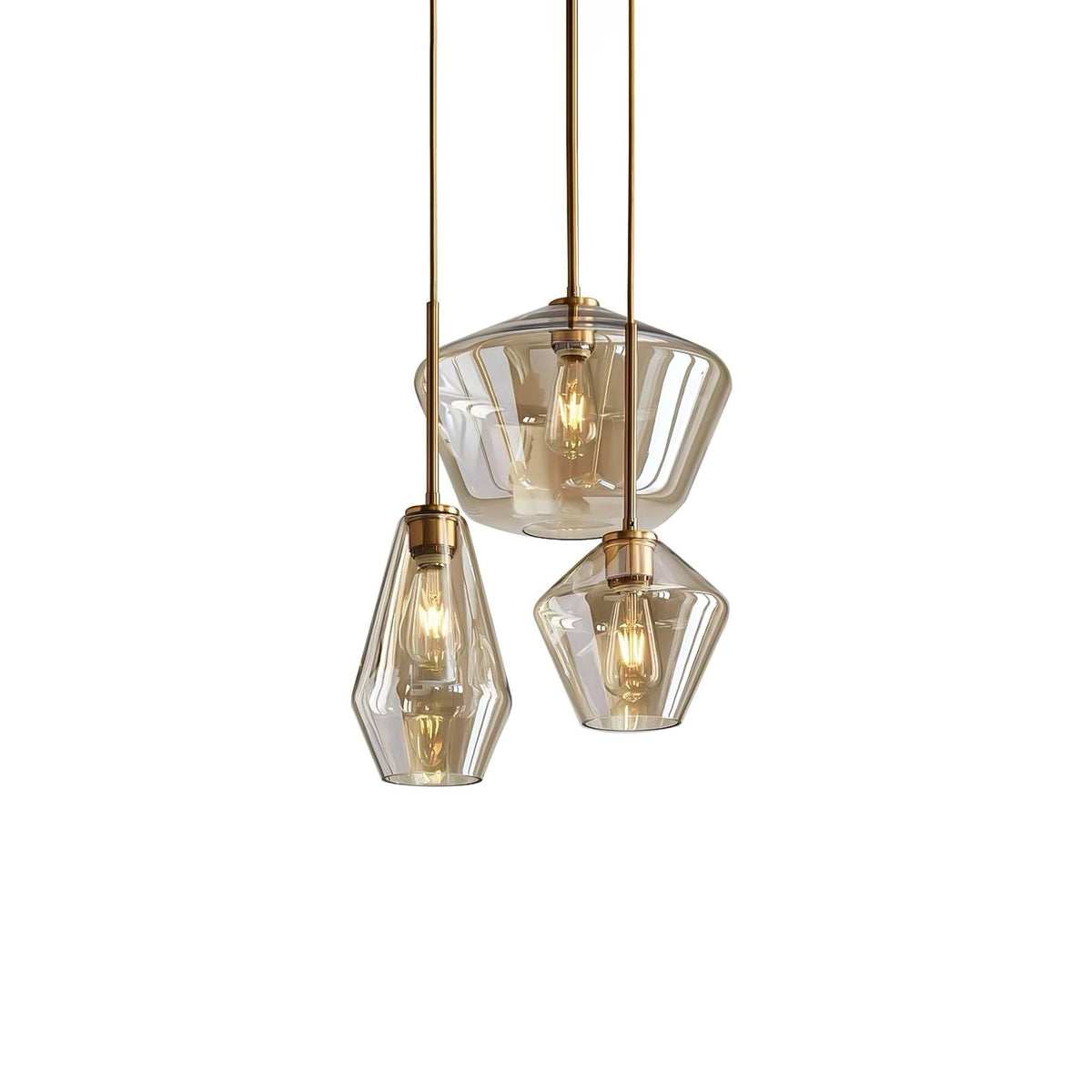 Arclinea Pendant Light in Antique Gold with Glass Shade