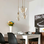 Arclinea Pendant Light in Antique Gold with Glass Shade