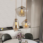 Arclinea Pendant Light in Antique Gold with Glass Shade