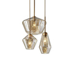 Arclinea Pendant Light in Antique Gold with Glass Shade