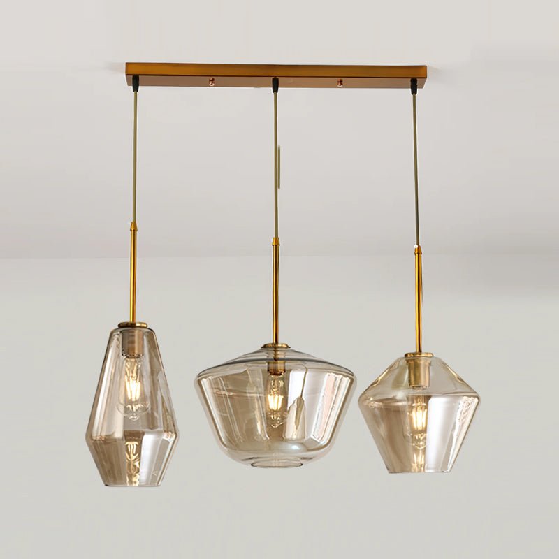 Arclinea Pendant Light in Antique Gold with Glass Shade