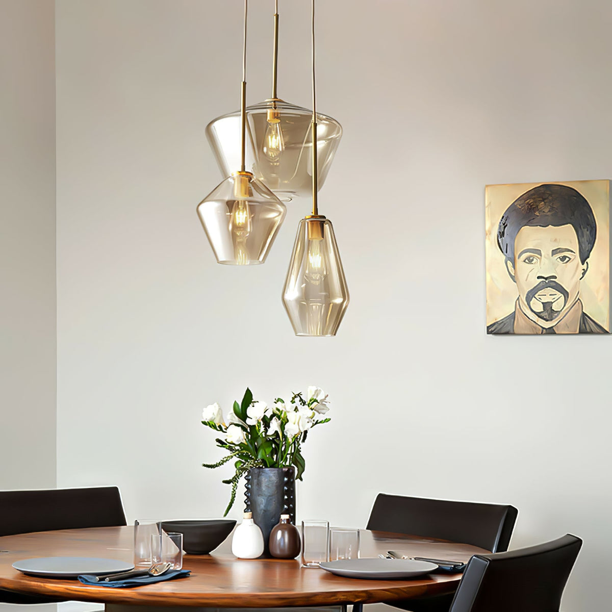 Arclinea Pendant Light in Antique Gold with Glass Shade