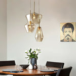 Arclinea Pendant Light in Antique Gold with Glass Shade