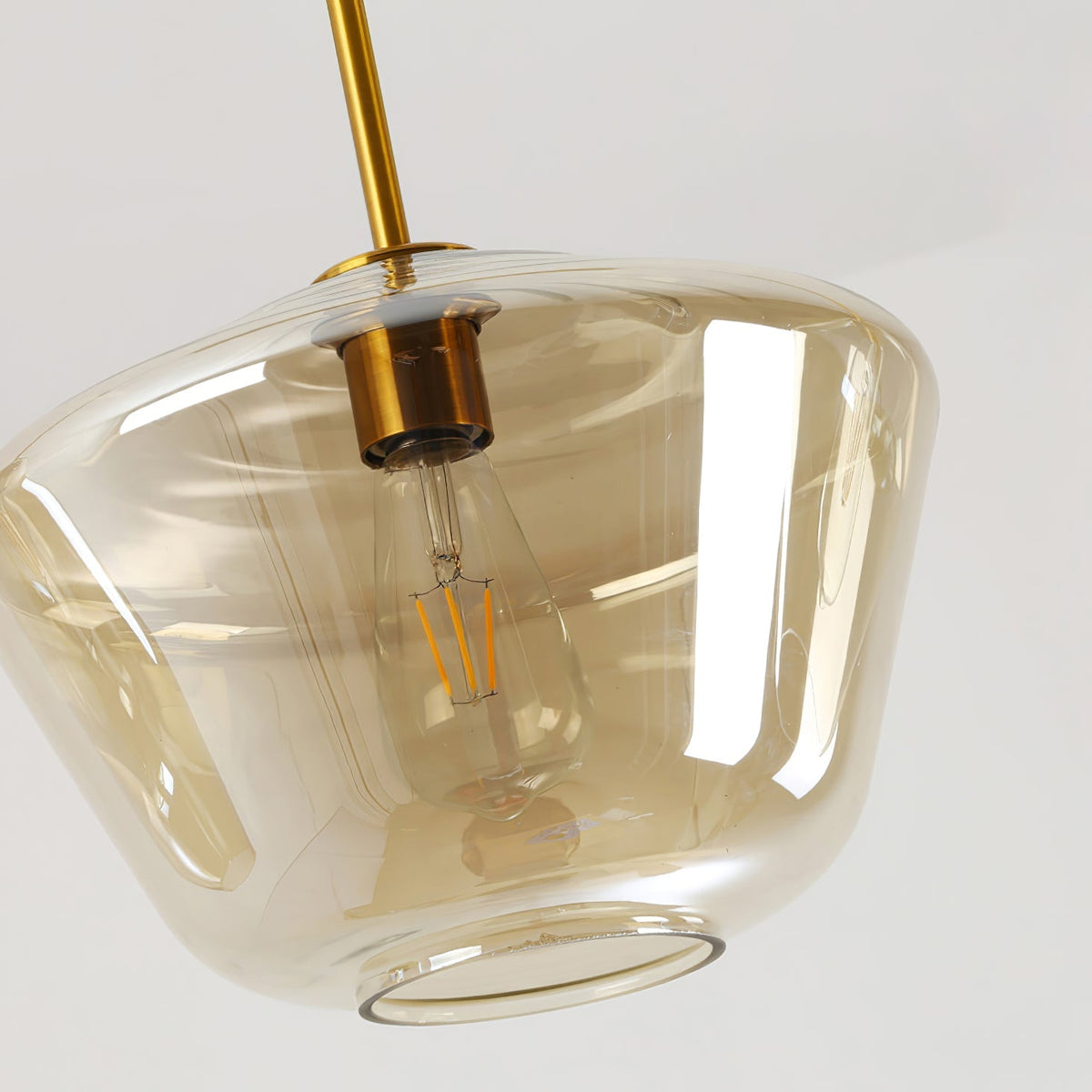 Arclinea Pendant Light in Antique Gold with Glass Shade