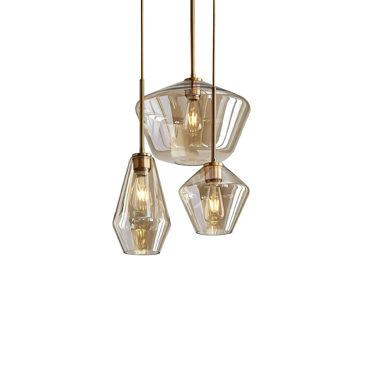 Arclinea Pendant Light in Antique Gold with Glass Shade