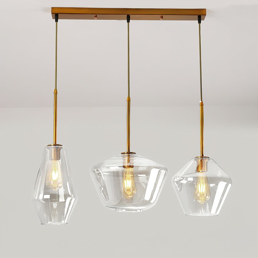 Arclinea Pendant Light in Antique Gold with Glass Shade