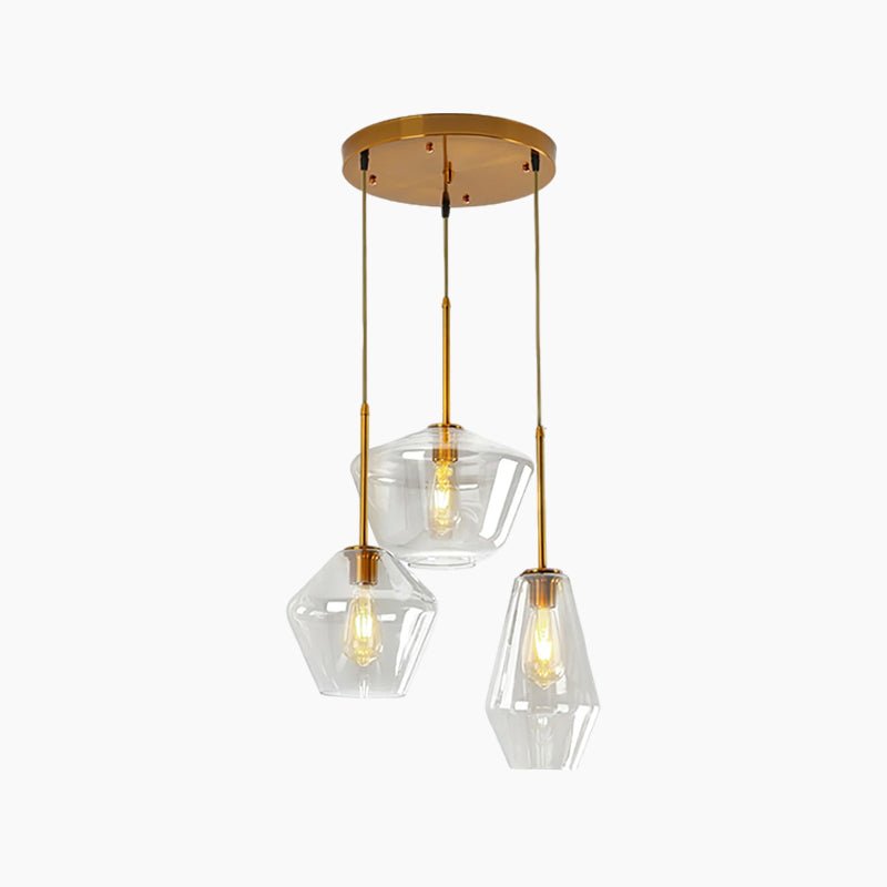 Arclinea Pendant Light in Antique Gold with Glass Shade