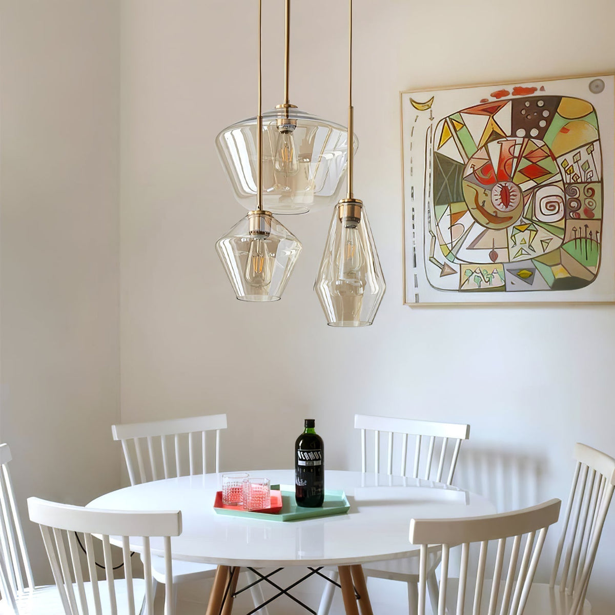 Arclinea Pendant Light in Antique Gold with Glass Shade