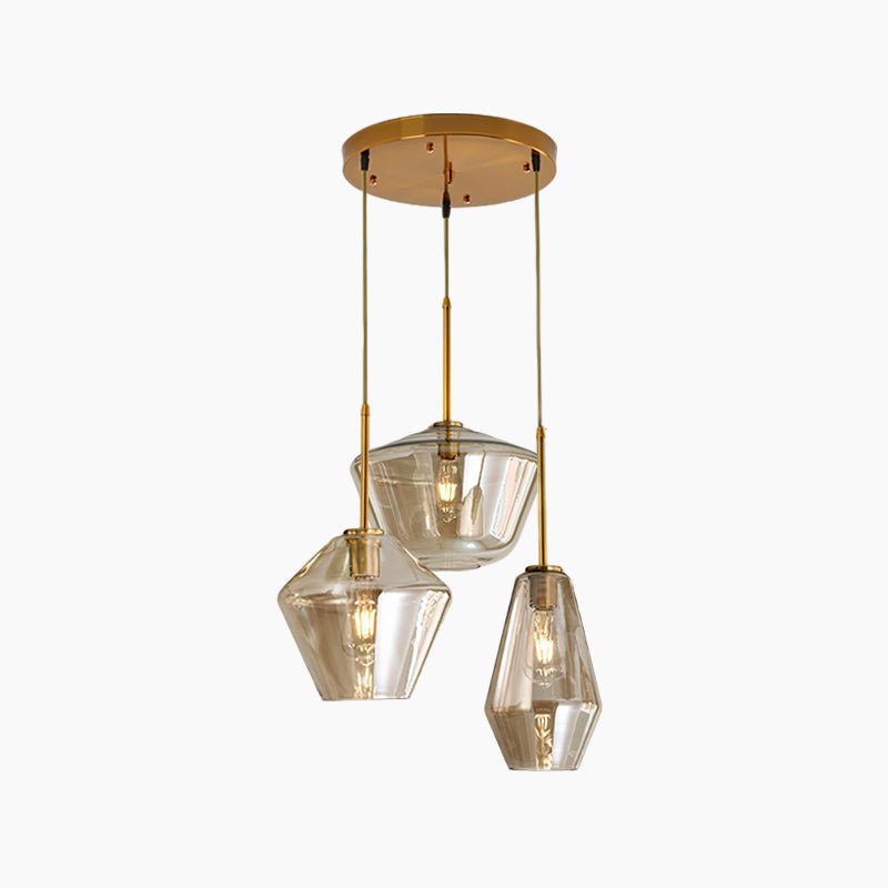 Arclinea Pendant Light in Antique Gold with Glass Shade