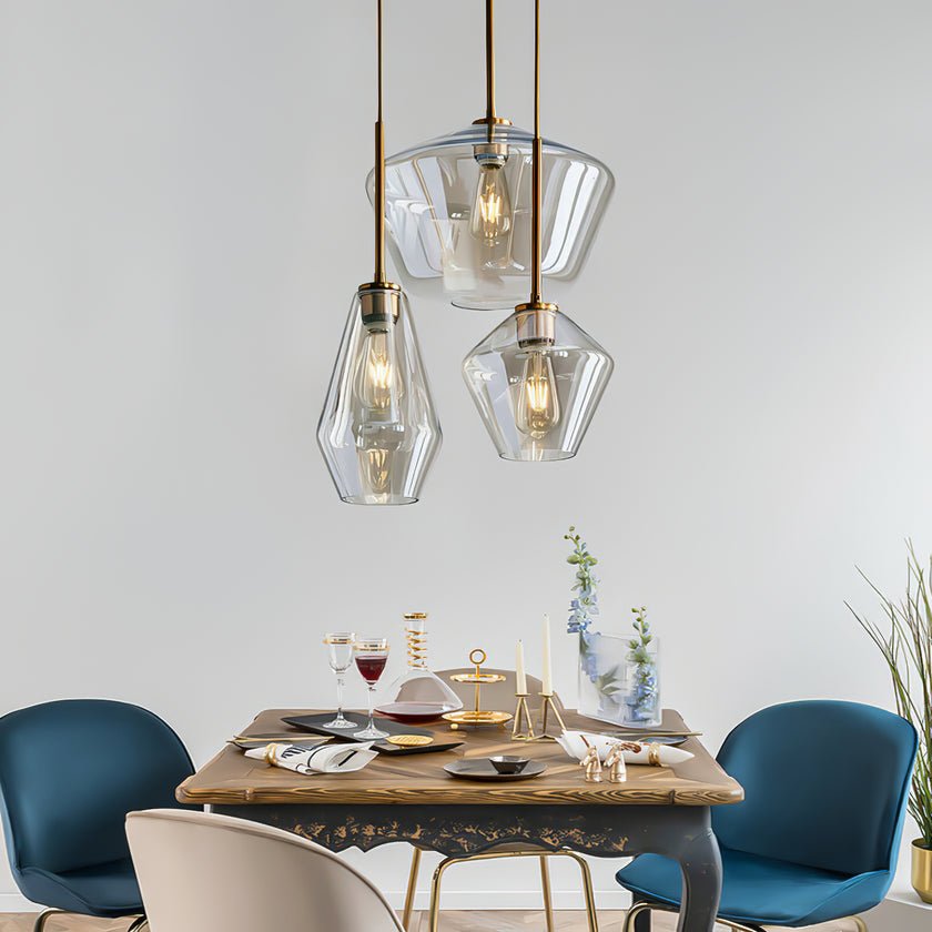 Arclinea Pendant Light in Antique Gold with Glass Shade