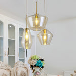 Arclinea Pendant Light in Antique Gold with Glass Shade