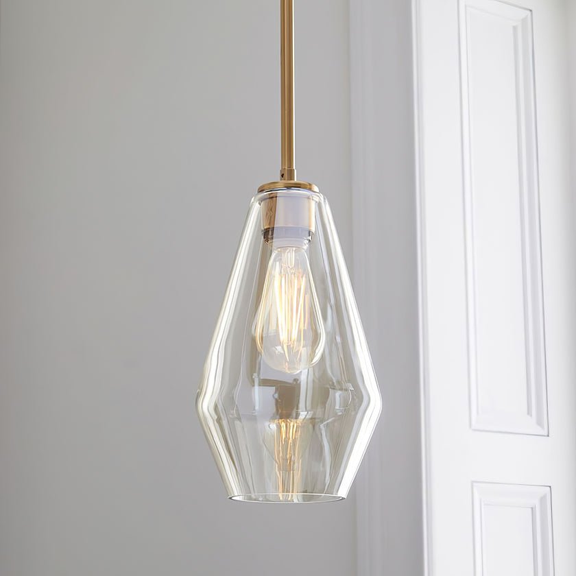 Arclinea Pendant Light in Antique Gold with Glass Shade