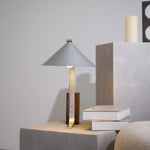 Arclune Modern Walnut Wood Desk Lamp with Aluminum Arc Shade
