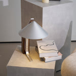 Arclune Modern Walnut Wood Desk Lamp with Aluminum Arc Shade