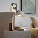 Arclune Modern Walnut Wood Desk Lamp with Aluminum Arc Shade