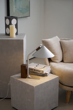 Arclune Modern Walnut Wood Desk Lamp with Aluminum Arc Shade