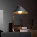 Arclune Modern Walnut Wood Desk Lamp with Aluminum Arc Shade
