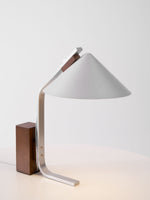 Arclune Modern Walnut Wood Desk Lamp with Aluminum Arc Shade