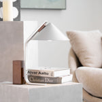 Arclune Modern Walnut Wood Desk Lamp with Aluminum Arc Shade