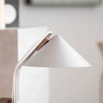 Arclune Modern Walnut Wood Desk Lamp with Aluminum Arc Shade