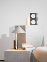 Arclune Modern Walnut Wood Desk Lamp with Aluminum Arc Shade