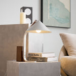 Arclune Modern Walnut Wood Desk Lamp with Aluminum Arc Shade