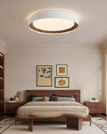 Arco Acrylic Ceiling Light – Modern Minimalist Flush Mount with Walnut Accent