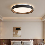 Arco Acrylic Ceiling Light – Modern Minimalist Flush Mount with Walnut Accent