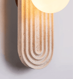 Arco Travertine Wall Sconce – Modern Natural Stone Bedside Lamp