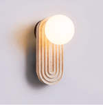 Arco Travertine Wall Sconce – Modern Natural Stone Bedside Lamp