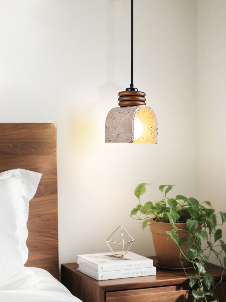 Arcolo Travertine Pendant Light – Sculptural Natural Stone Hanging Lamp