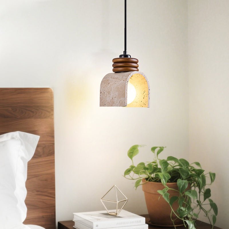 Arcolo Travertine Pendant Light – Sculptural Natural Stone Hanging Lamp